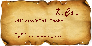 Körtvési Csaba névjegykártya