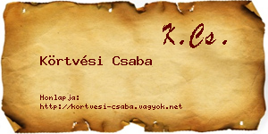 Körtvési Csaba névjegykártya