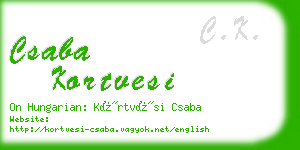 csaba kortvesi business card